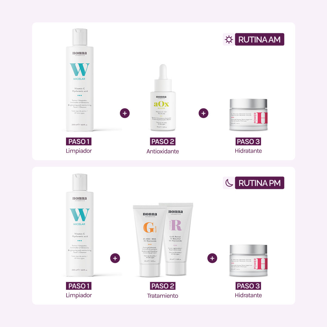 RUTINA AM&amp;PM - GRANITOS + MARCAS + POROS + MANCHAS + ARRUGAS