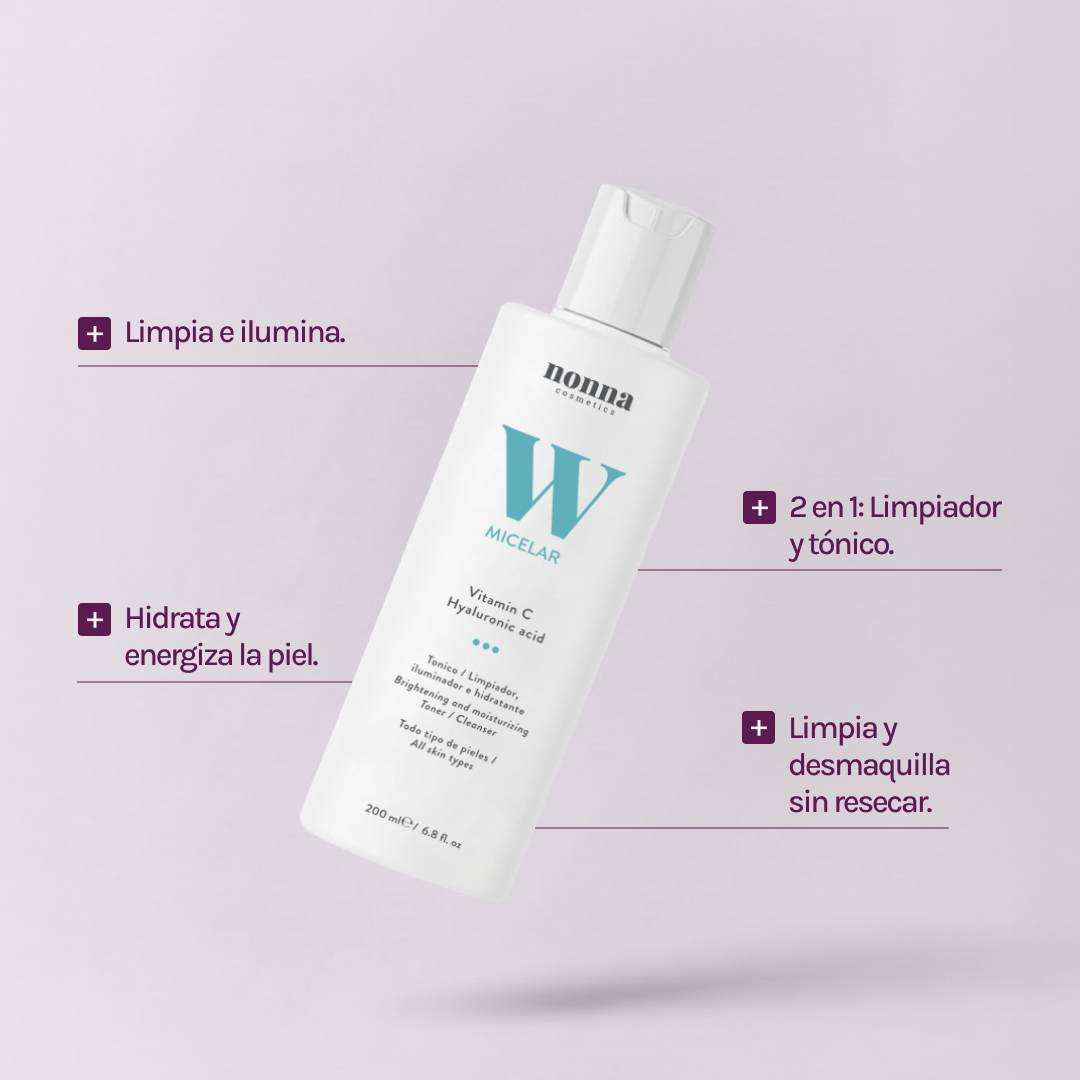 MICELAR W Tónico Limpiador con Vitamina C &amp; Ác Hialurónico